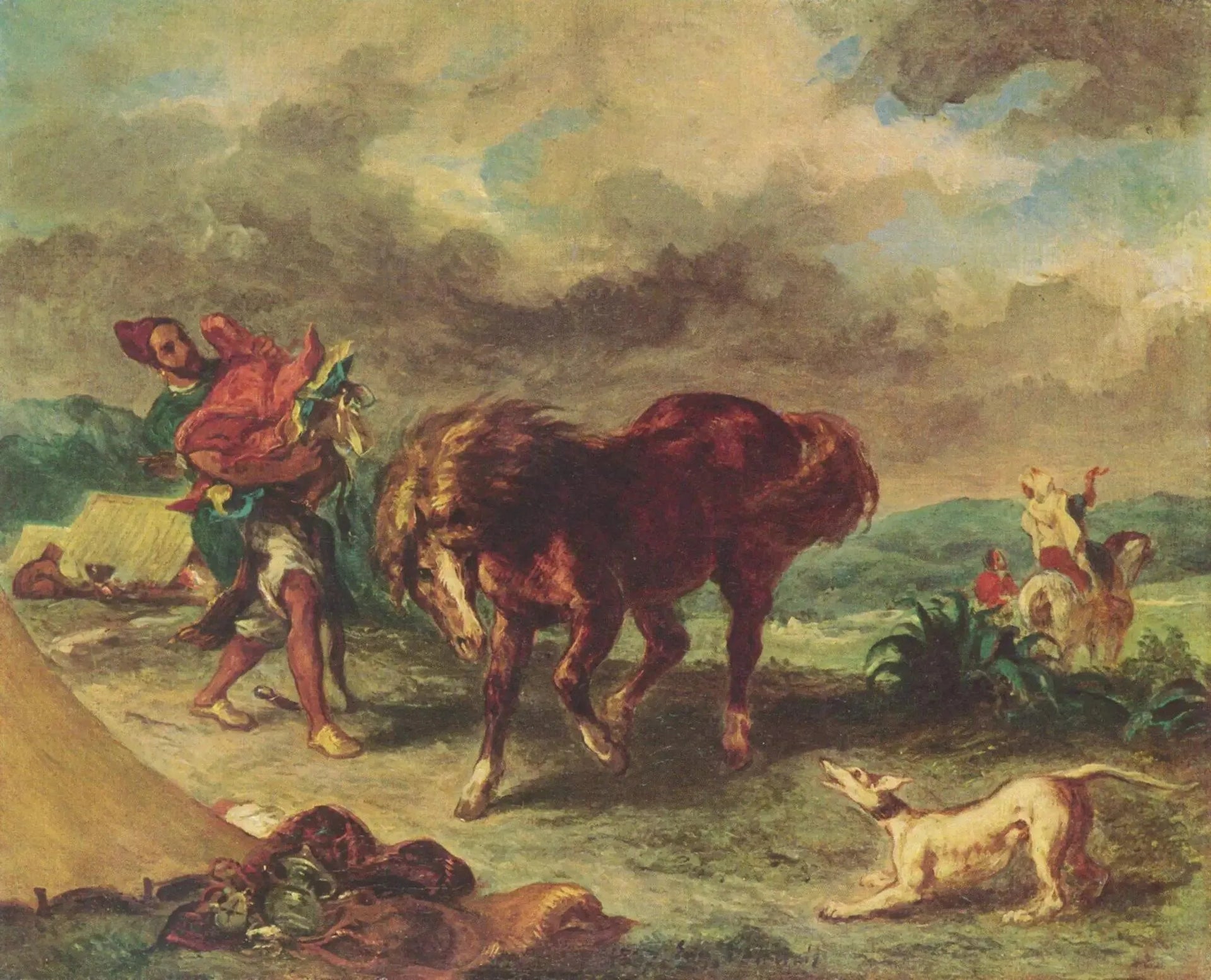 Un Arabe sellant son cheval - Eugène Delacroix image 1 tableau peint à l’huile sur toile