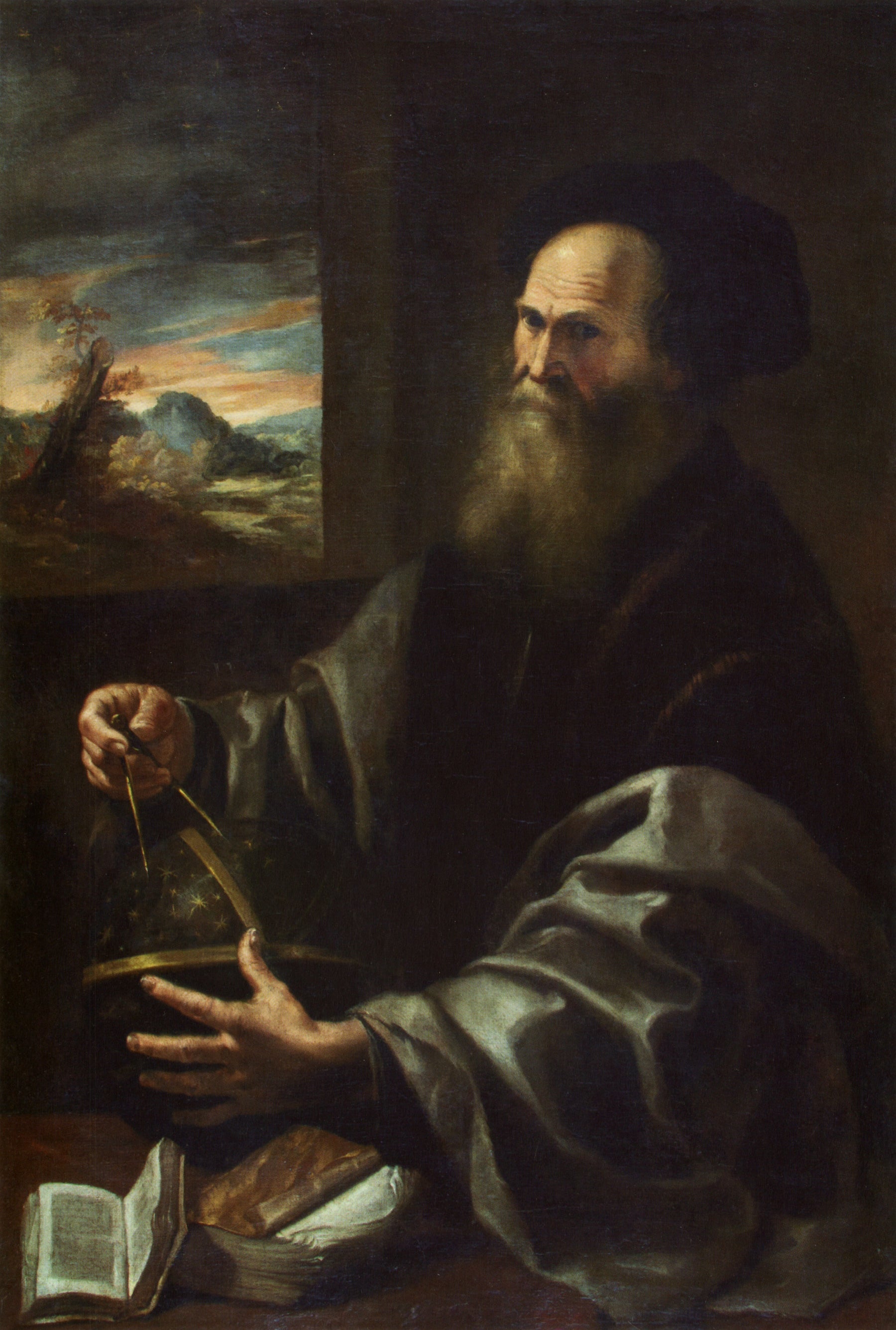 Un astronome. - Salvator Rosa image 1 reproduction d’œuvre d’art à l’huile