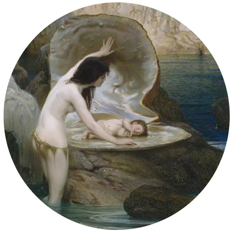 Un bébé d'eau - Herbert Draper image 1 copie peinte à la main à l’huile