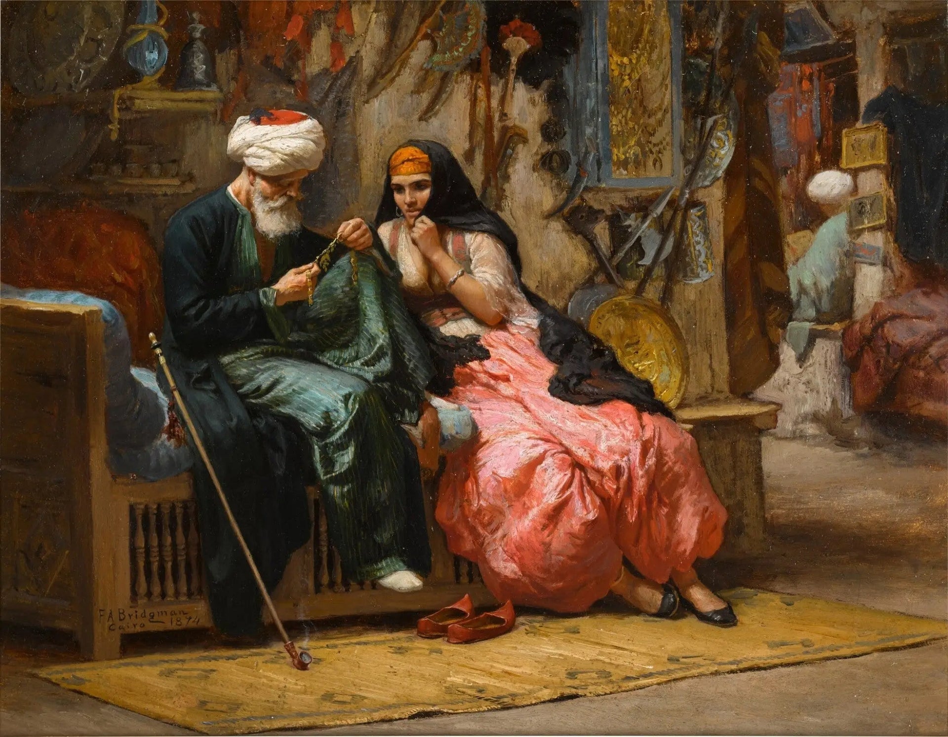 Un bijou précieux - Frederick Arthur Bridgman image 1 tableau peint à l’huile sur toile