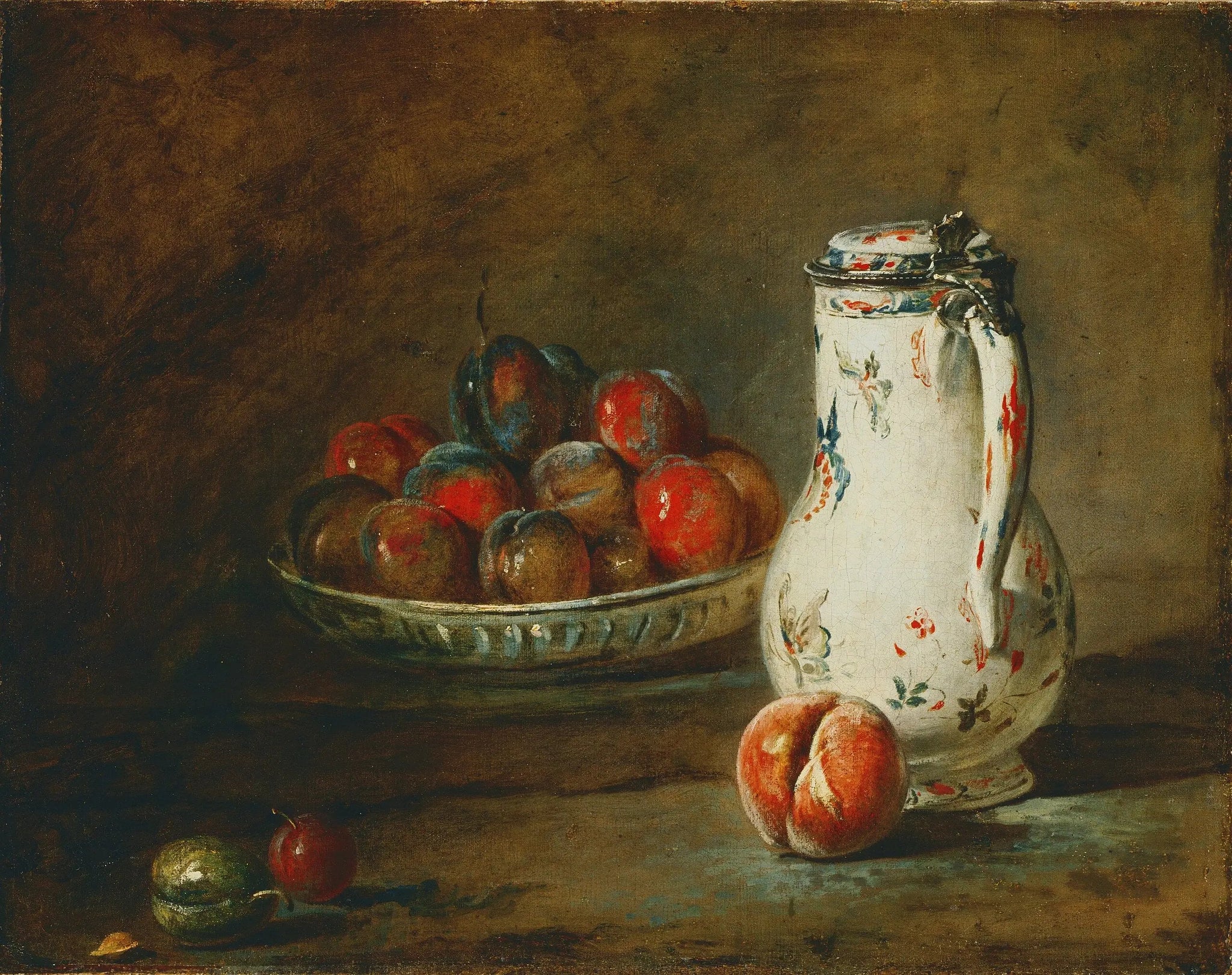 Un bol de pruneaux - Jean Siméon Chardin image 1 copie de tableau peinte à la main