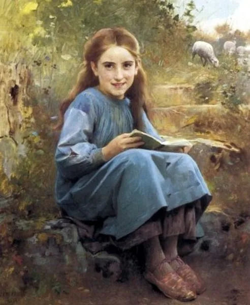 Un bon livre - Léon Perrault image 1 reproduction de peinture à l’huile