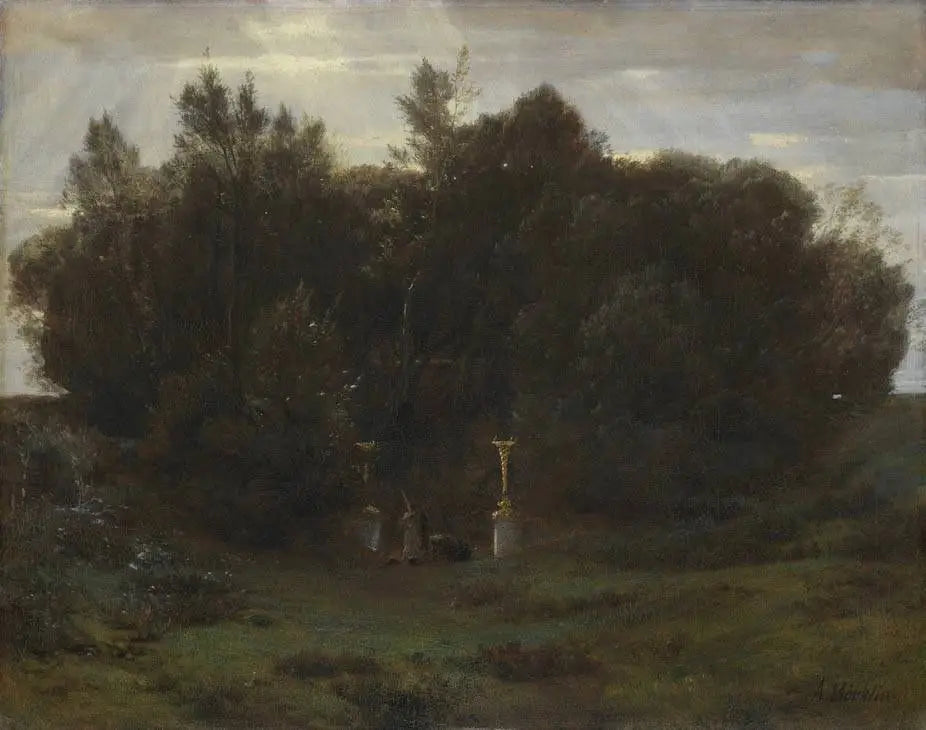 Un bosquet sacré - Arnold Böcklin image 1 reproduction de peinture à l’huile