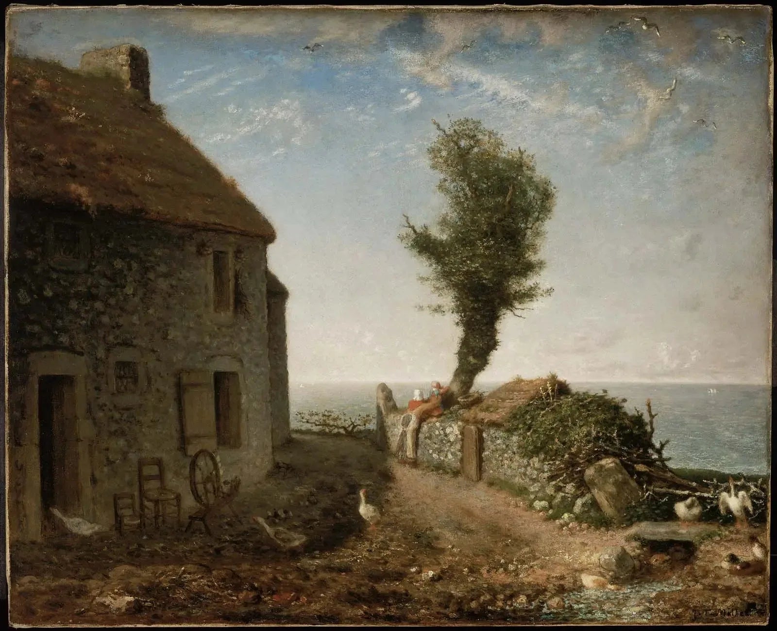 Un bout du village de Gréville - Jean-François Millet image 1 reproduction artisanale de tableau