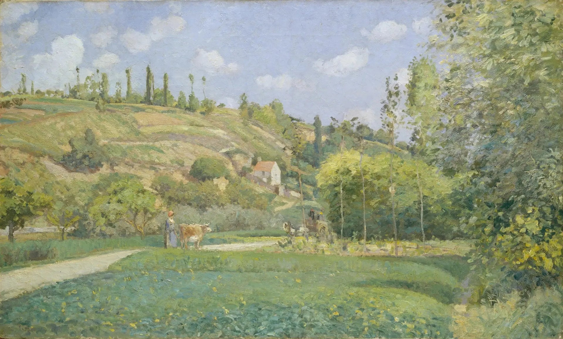 Un bouvier à Valhermeil, Auvers-sur-Oise - Camille Pissarro image 1 tableau peint à l’huile sur toile