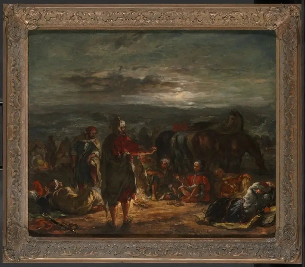 Un camp arabe la nuit - Eugène Delacroix image 2 reproduction d’œuvre d’art à l’huile