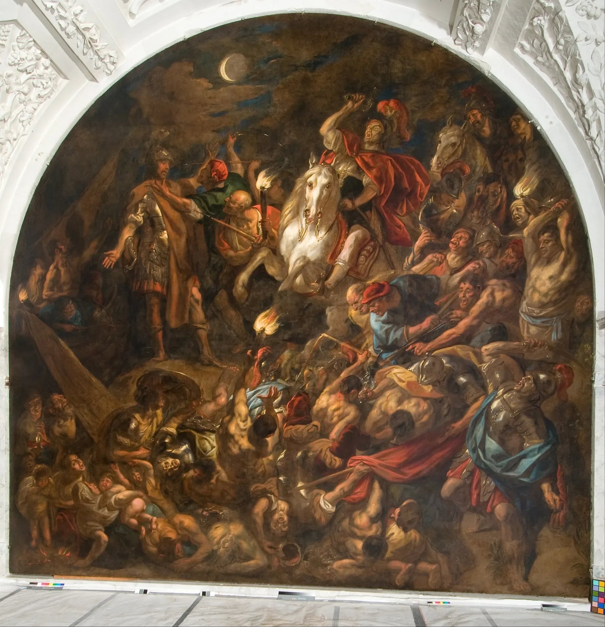 Un camp romain attaqué la nuit - Jacob Jordaens image 1 reproduction d’œuvre d’art à l’huile