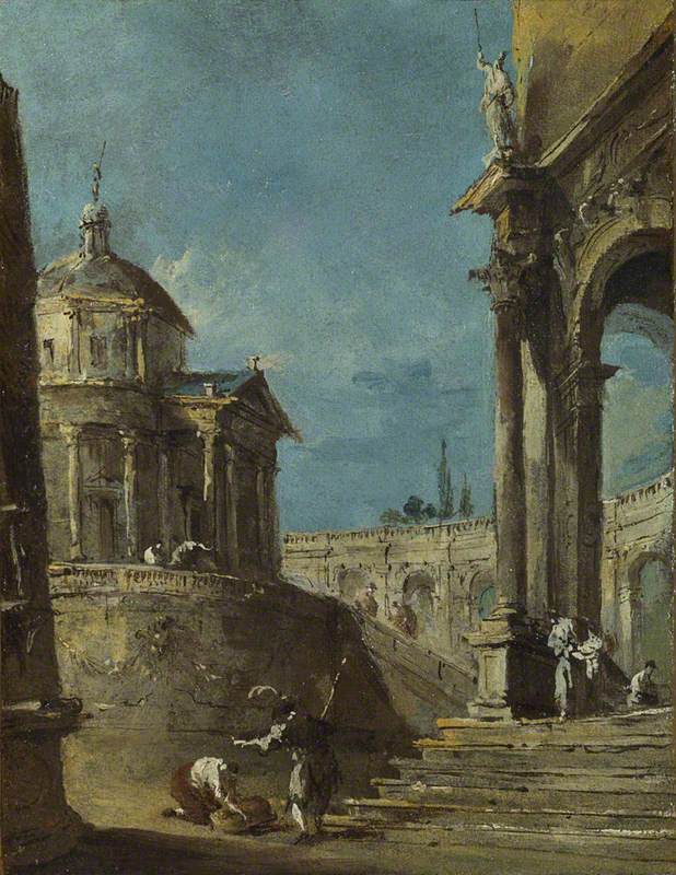 Un caprice architectural - Francesco Guardi image 1 copie peinte à la main à l’huile