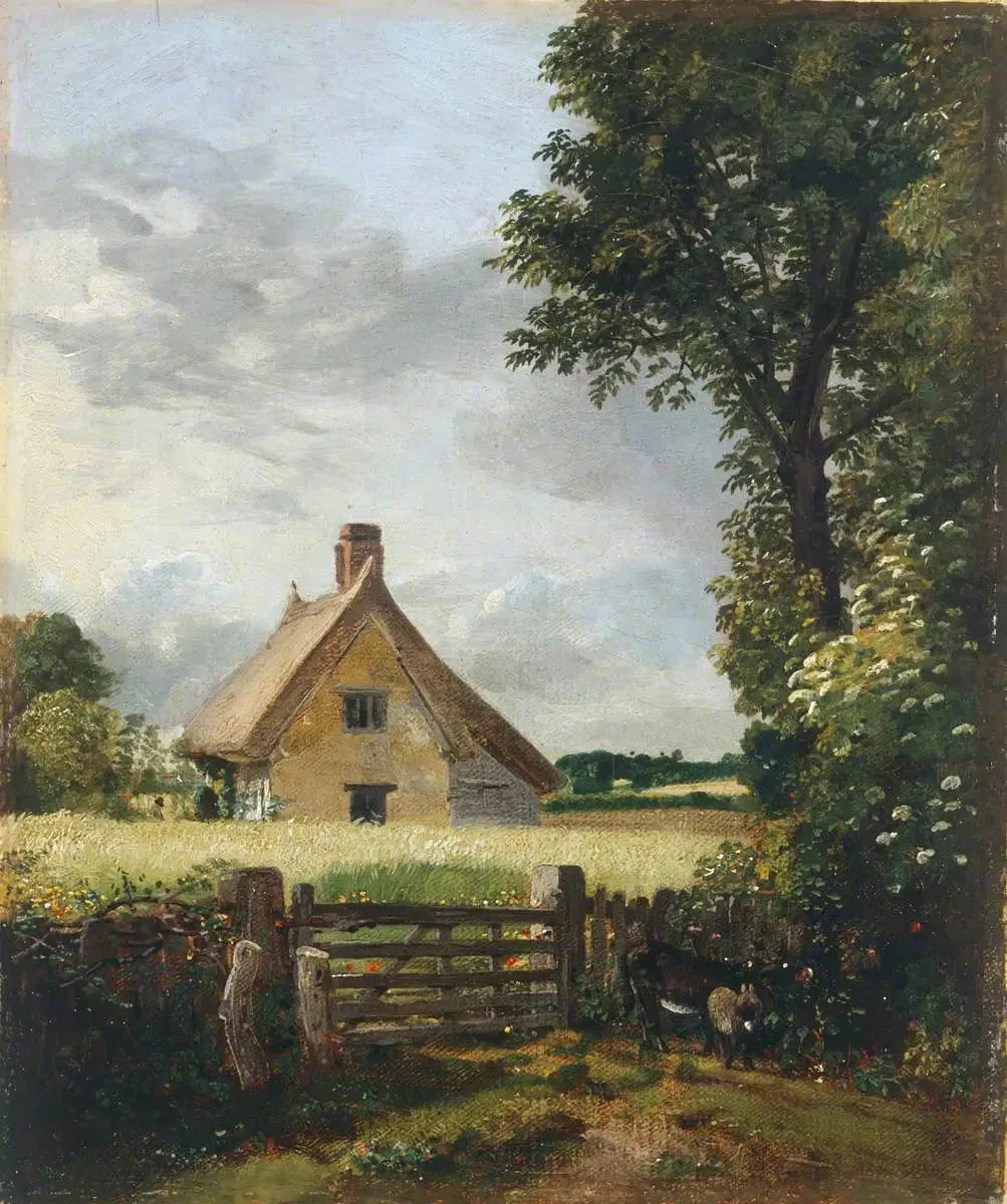 Un chalet dans un champ de maïs - John Constable image 1 reproduction de peinture à l’huile