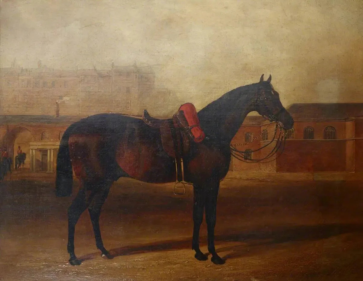 Un chargeur sur le terrain de parade de la caserne d'Albany, à Londres - John Frederick Herring, Sr. image 1 reproduction artisanale de tableau