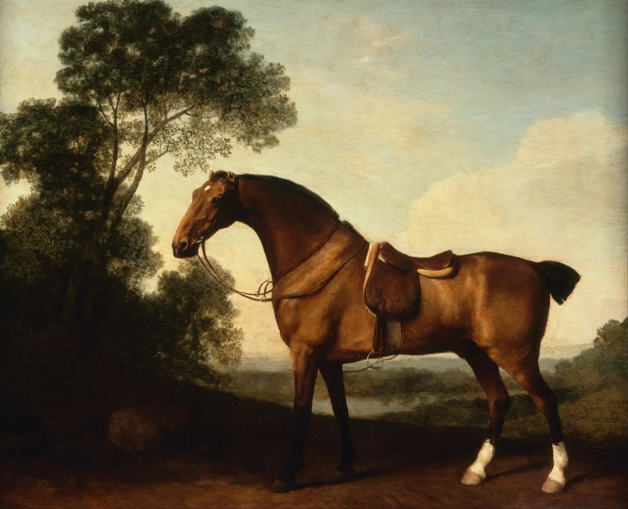 Un chasseur de baie sellé - George Stubbs image 1 copie de tableau peinte à la main