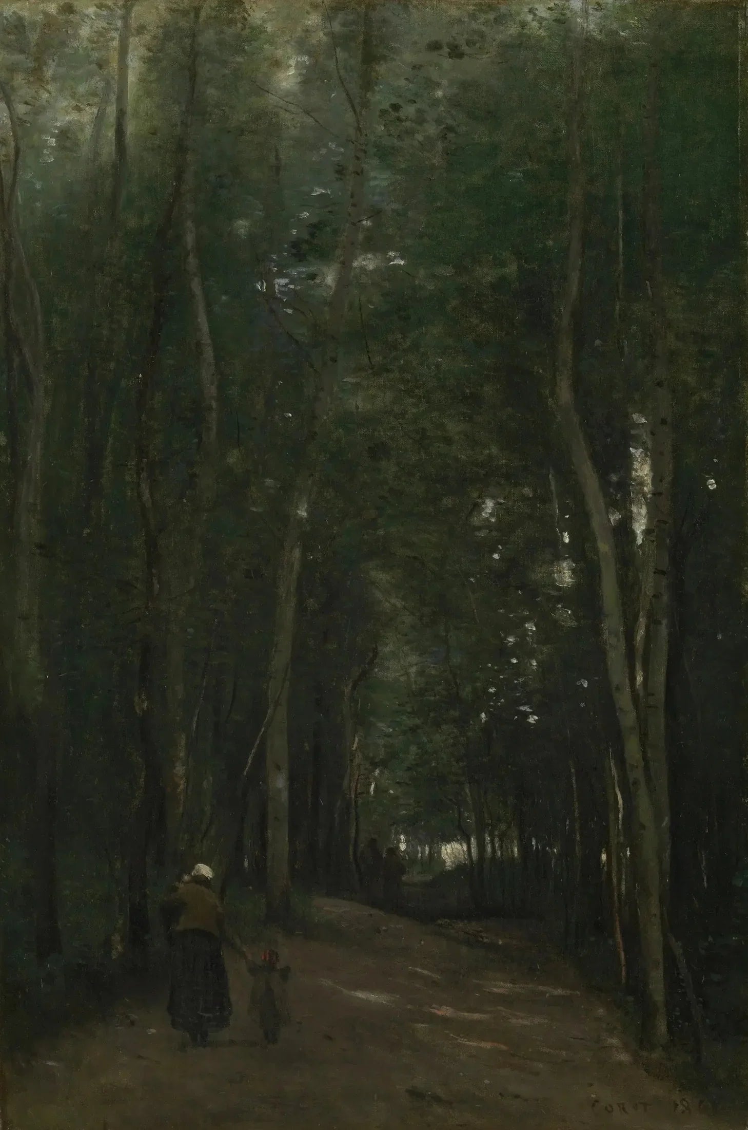Un chemin à Saint-Cloud - Jean-Baptiste Camille Corot image 1 tableau peint à l’huile sur toile