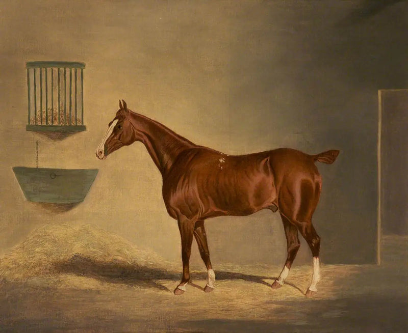 Un cheval alezan dans une écurie - John Frederick Herring, Sr.