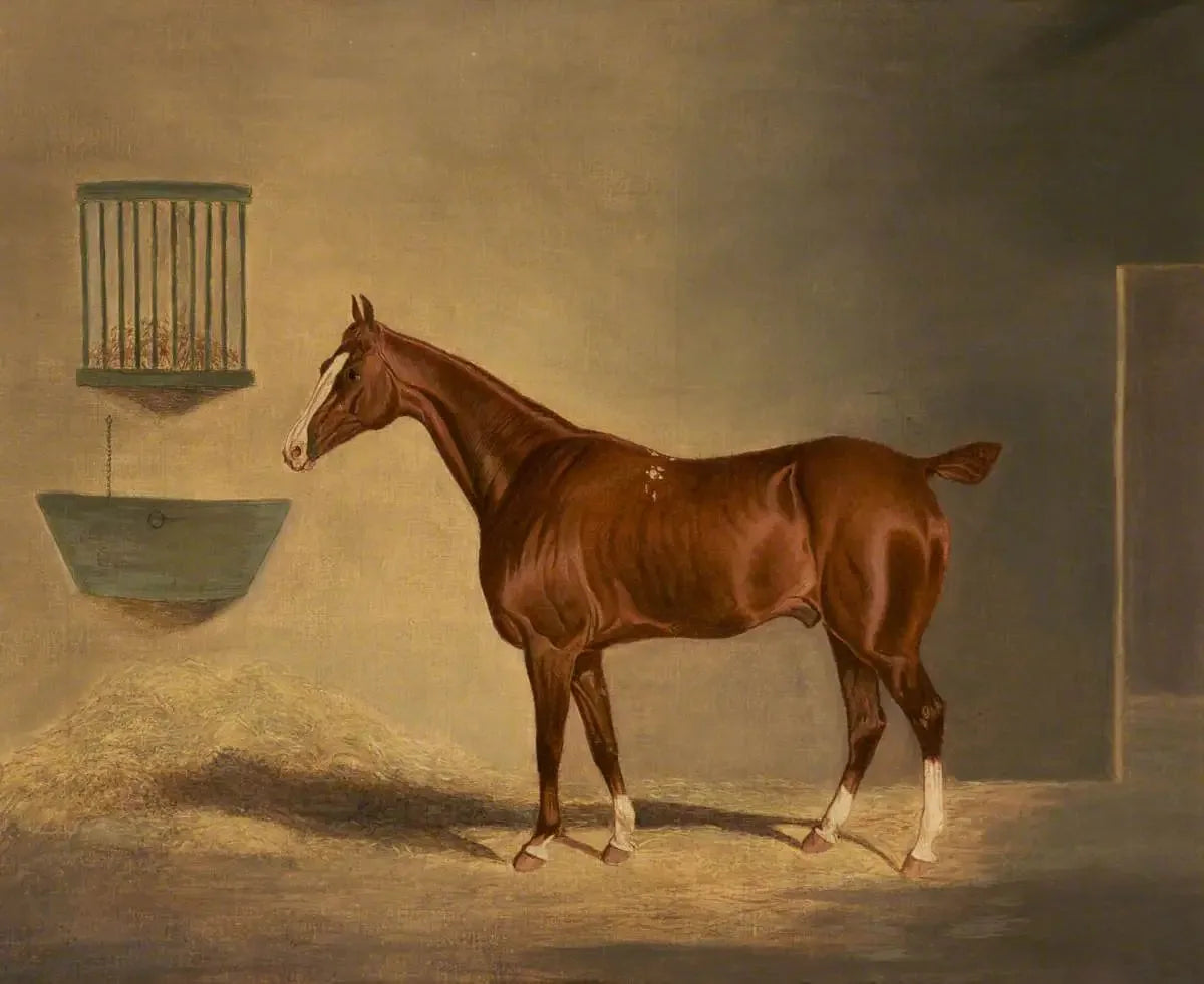 Un cheval alezan dans une écurie - John Frederick Herring, Sr. image 1 copie de tableau peinte à la main