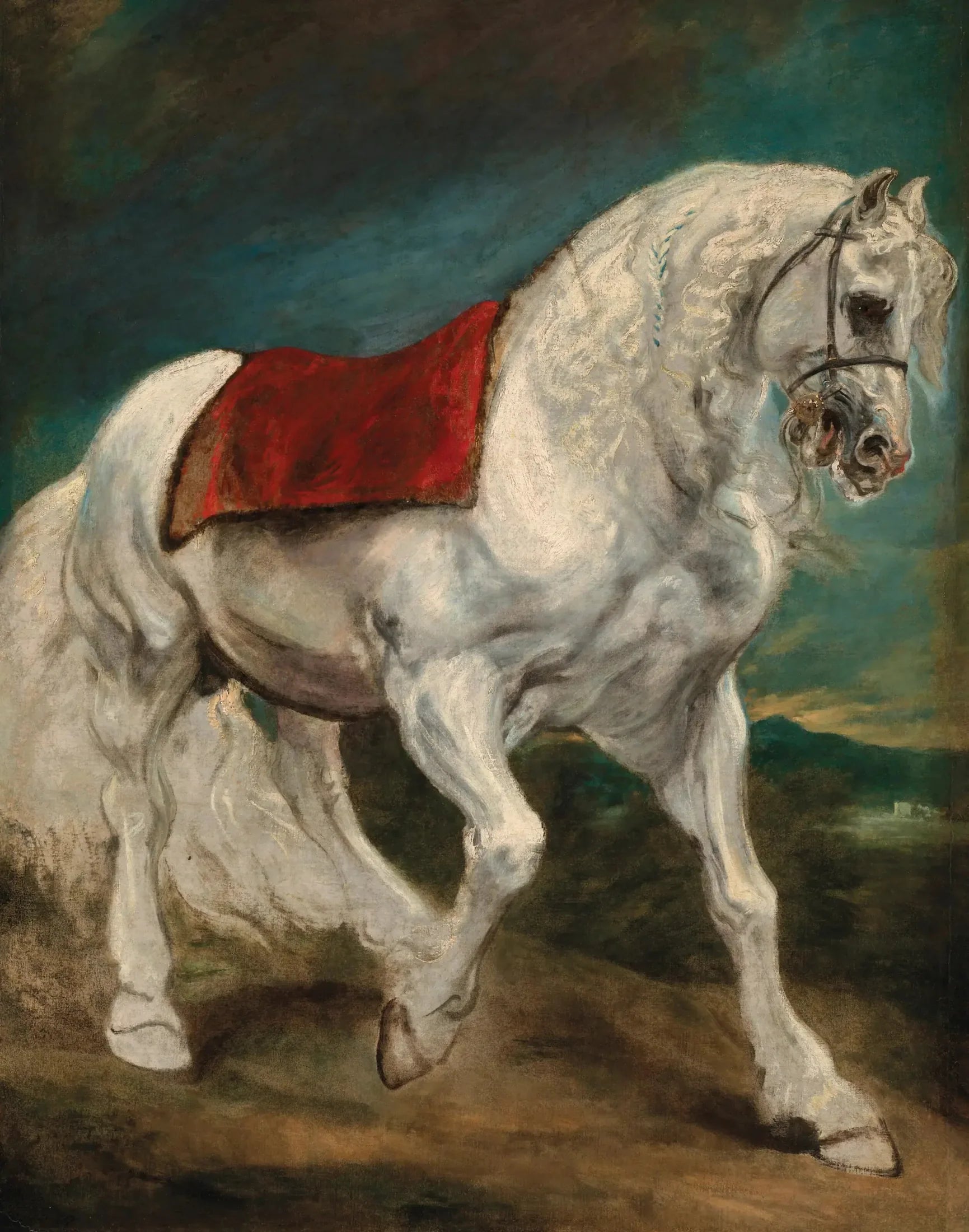 Un cheval andalou - Antoine van Dyck image 1 copie de tableau peinte à la main
