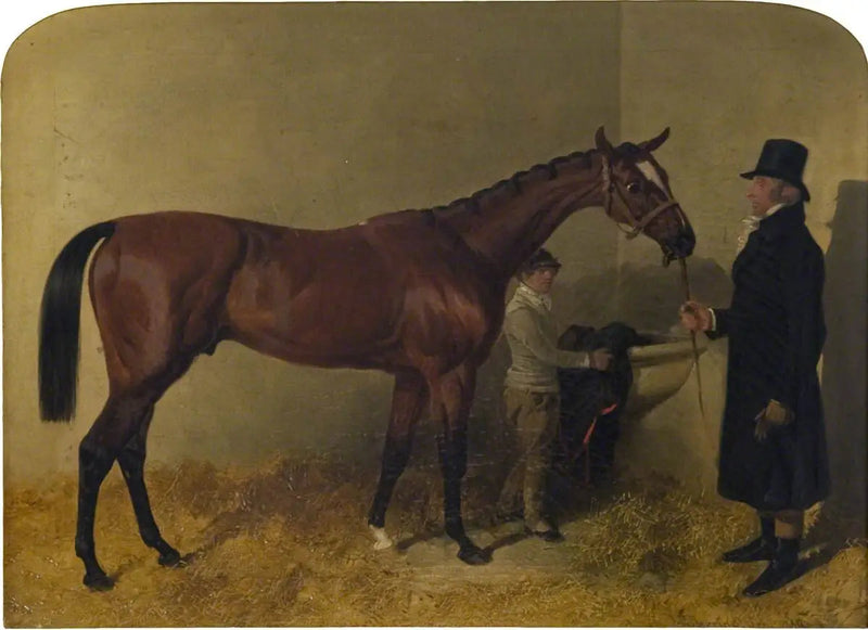 Un cheval de course bai dans un box - John Frederick Herring, Sr.