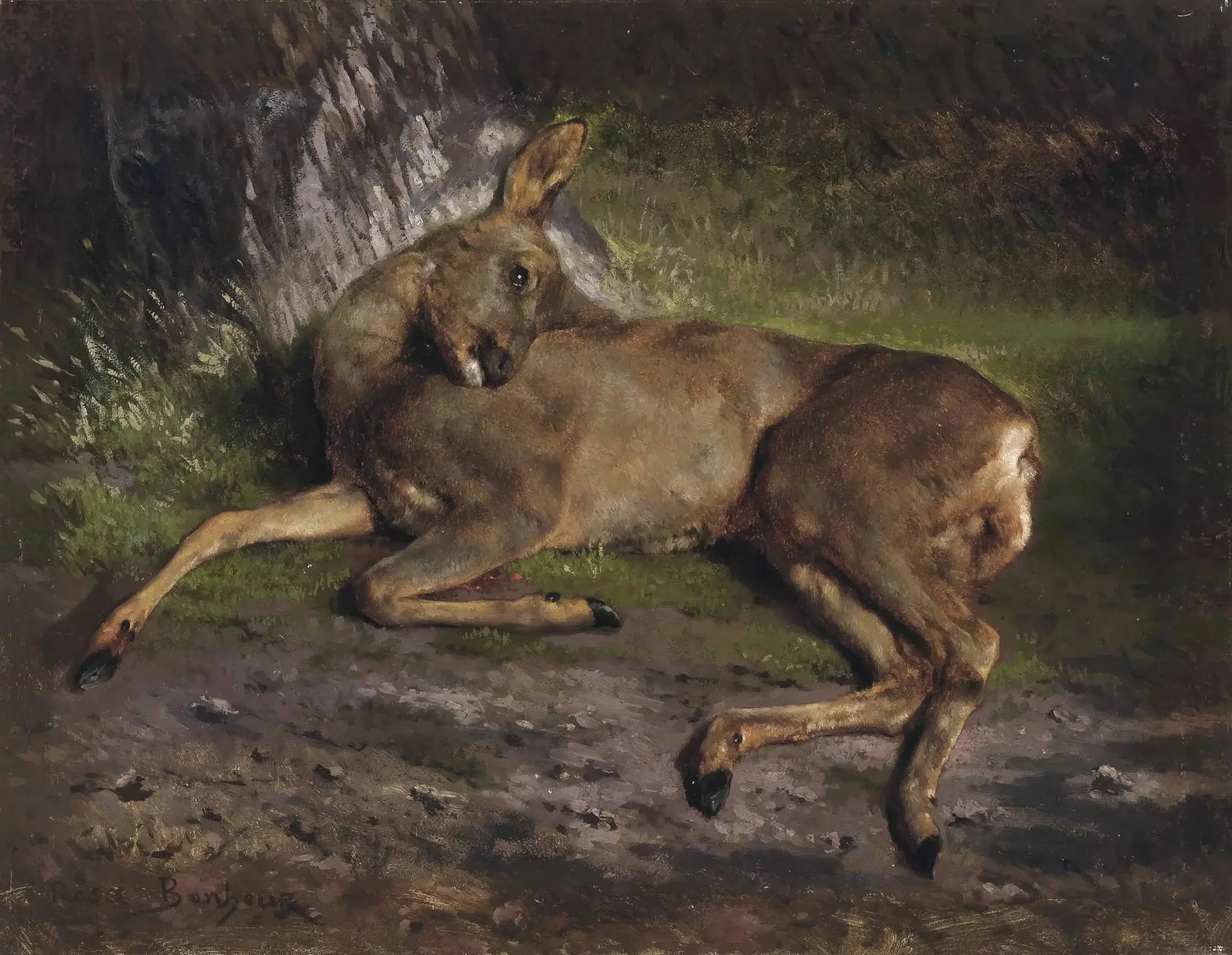 Un chevreuil dans la forêt - Rosa Bonheur image 1 tableau peint à l’huile sur toile
