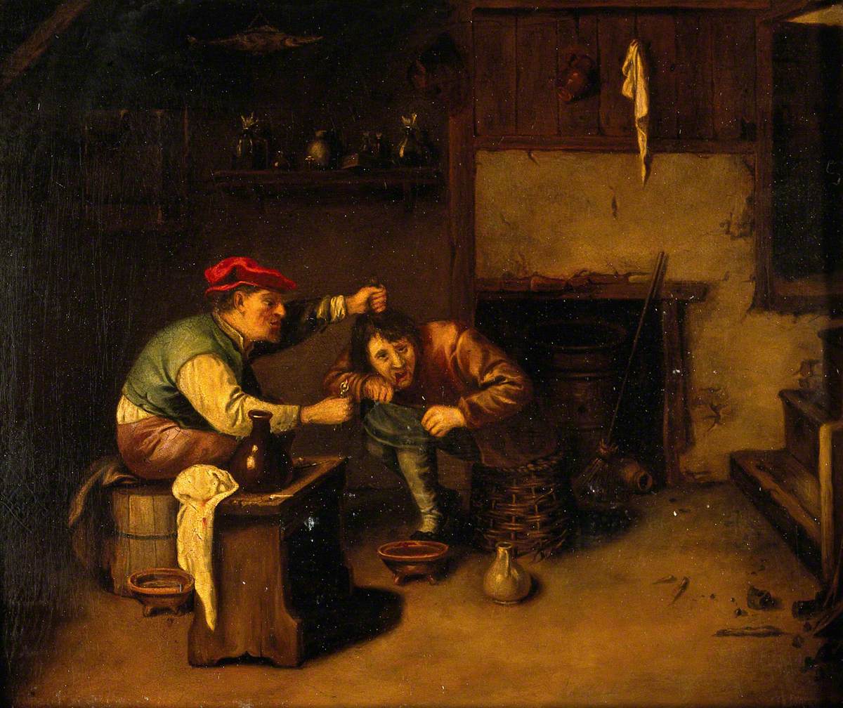 Un chirurgien extrait une dent - Adriaen Brouwer image 1 reproduction réalisée par Alpha Reproduction