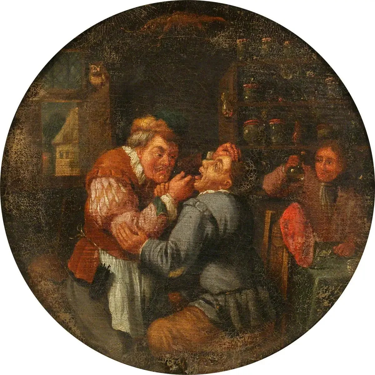Un chirurgien extrayant une dent - David Teniers le Jeune image 1 reproduction réalisée par Alpha Reproduction