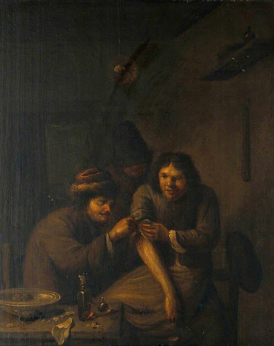 Un chirurgien soigne le bras d'un homme - Adriaen Brouwer