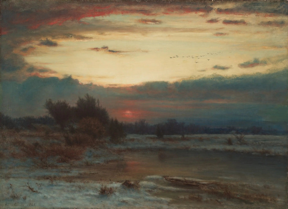 Un ciel d'hiver - George Inness image 1 copie de tableau peinte à la main
