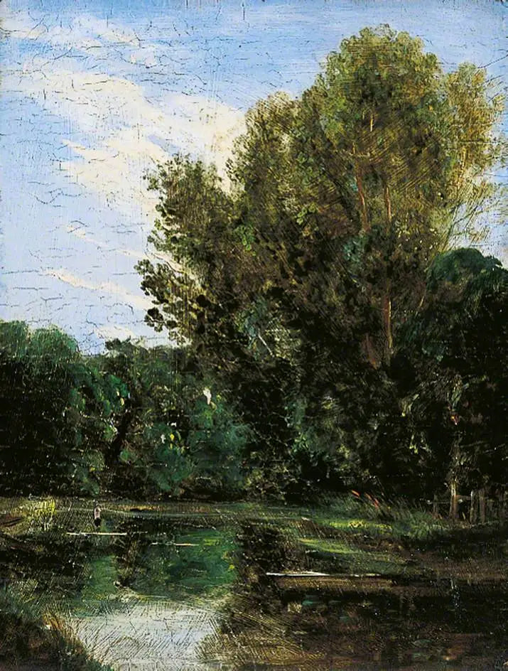 Un coin des étangs de Hampstead, Londres - John Constable image 1 copie de tableau peinte à la main