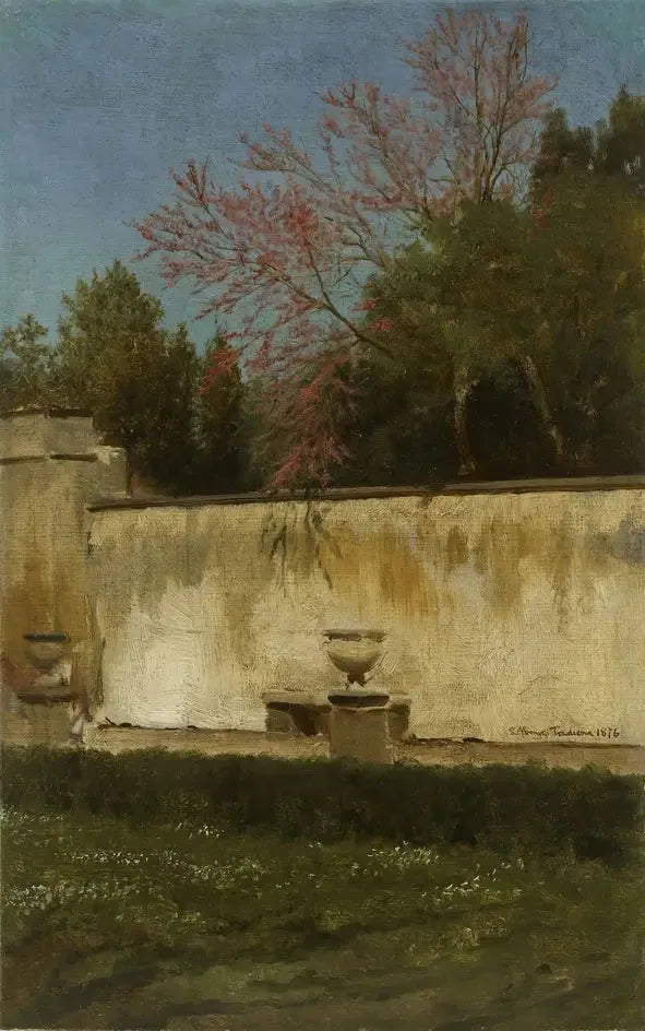 Un coin des jardins de la Villa Borghèse - Lawrence Alma-Tadema image 1 reproduction de peinture à l’huile