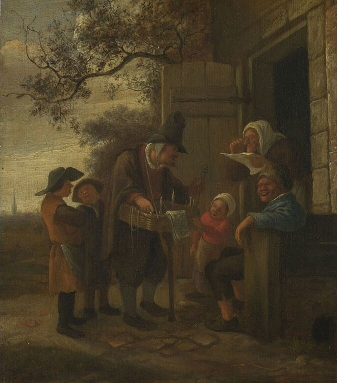 Un colporteur vendant des lunettes devant une chaumière - Jan Steen