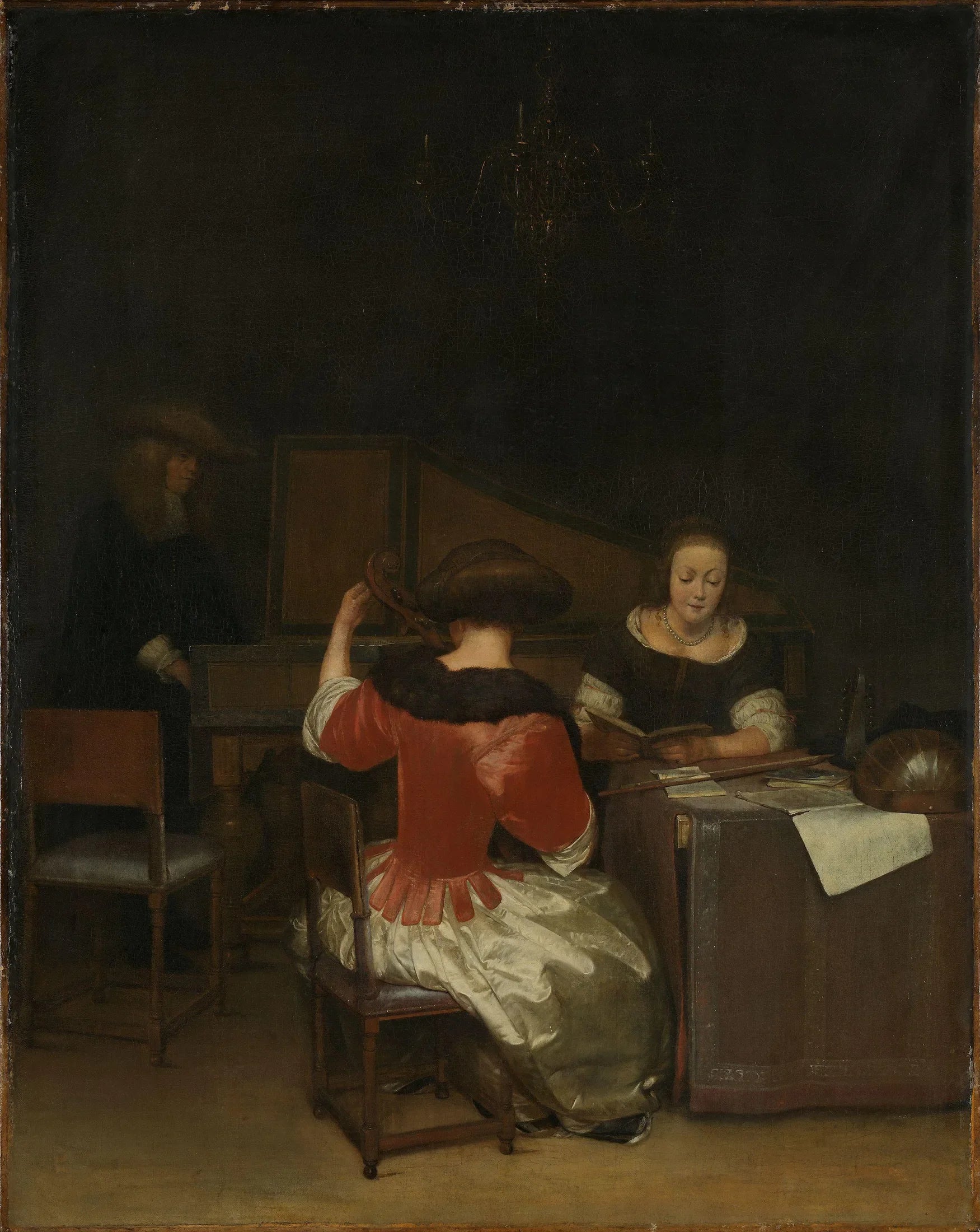 Un concert - Gerard ter Borch image 1 reproduction artisanale de tableau
