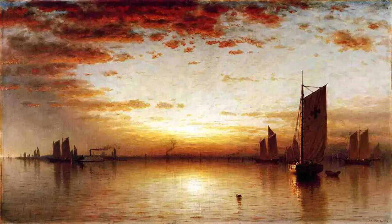 Un coucher de soleil, baie de New York - Sanford Robinson Gifford image 1 reproduction d’œuvre d’art à l’huile