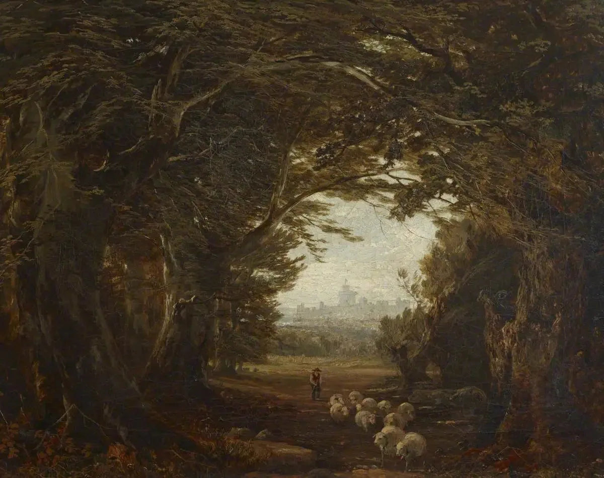 Un coup d'œil dans la forêt de Windsor - John Frederick Kensett image 1 reproduction d’œuvre d’art à l’huile