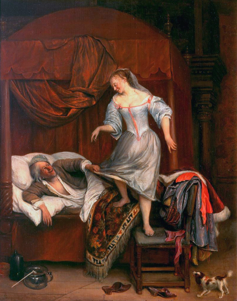 Un couple dans une chambre - Jan Steen image 1 reproduction de peinture à l’huile