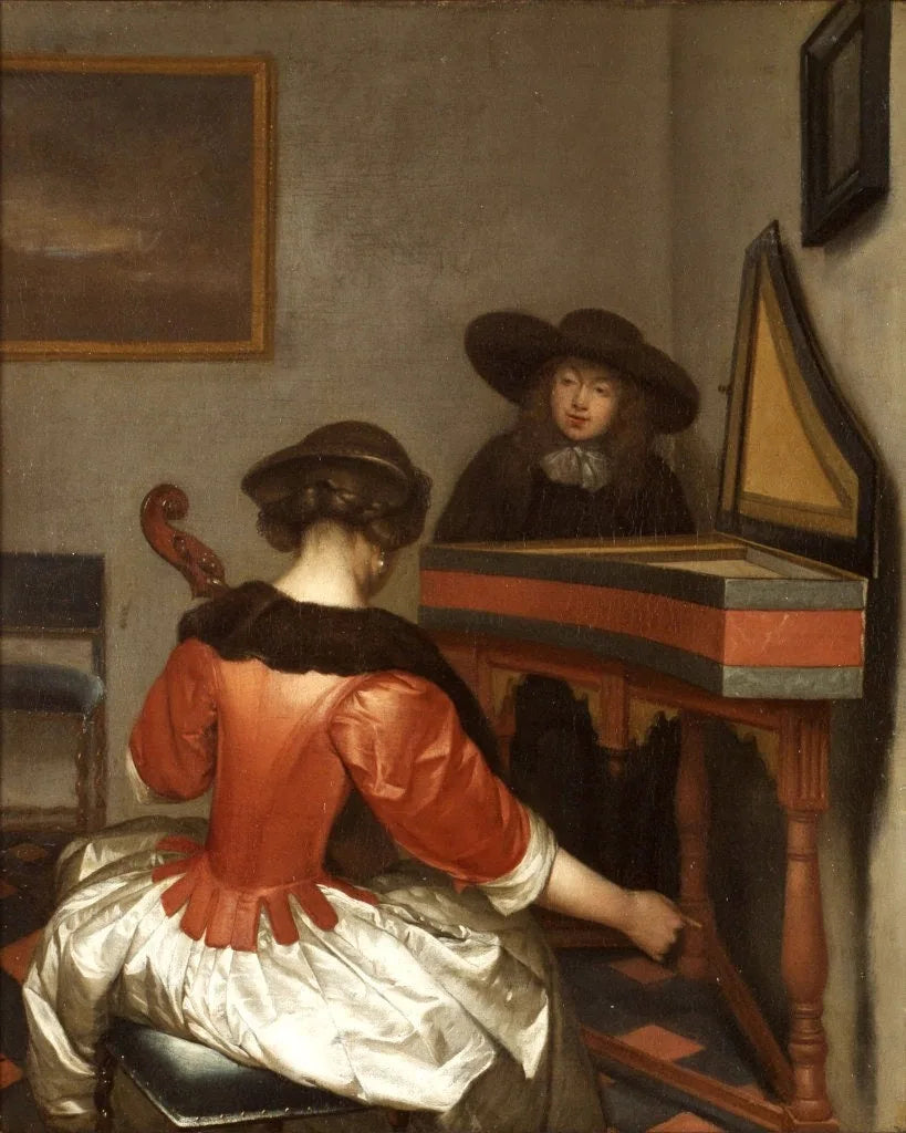 Un couple de musiciens - Gerard ter Borch image 1 tableau peint à l’huile sur toile