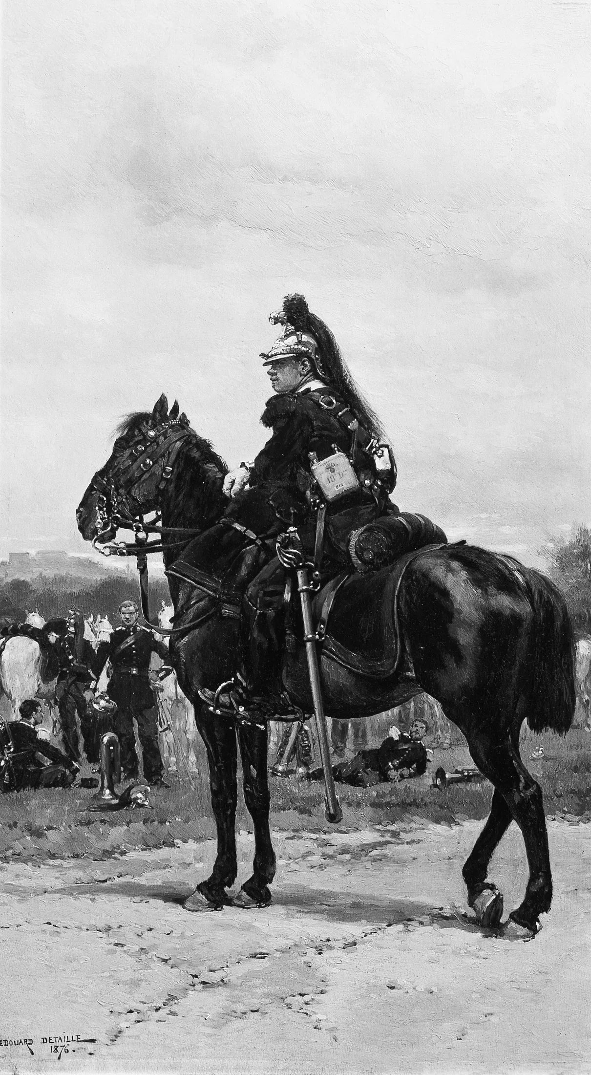 Un dragon à cheval - Édouard Detaille image 1 tableau peint à l’huile sur toile