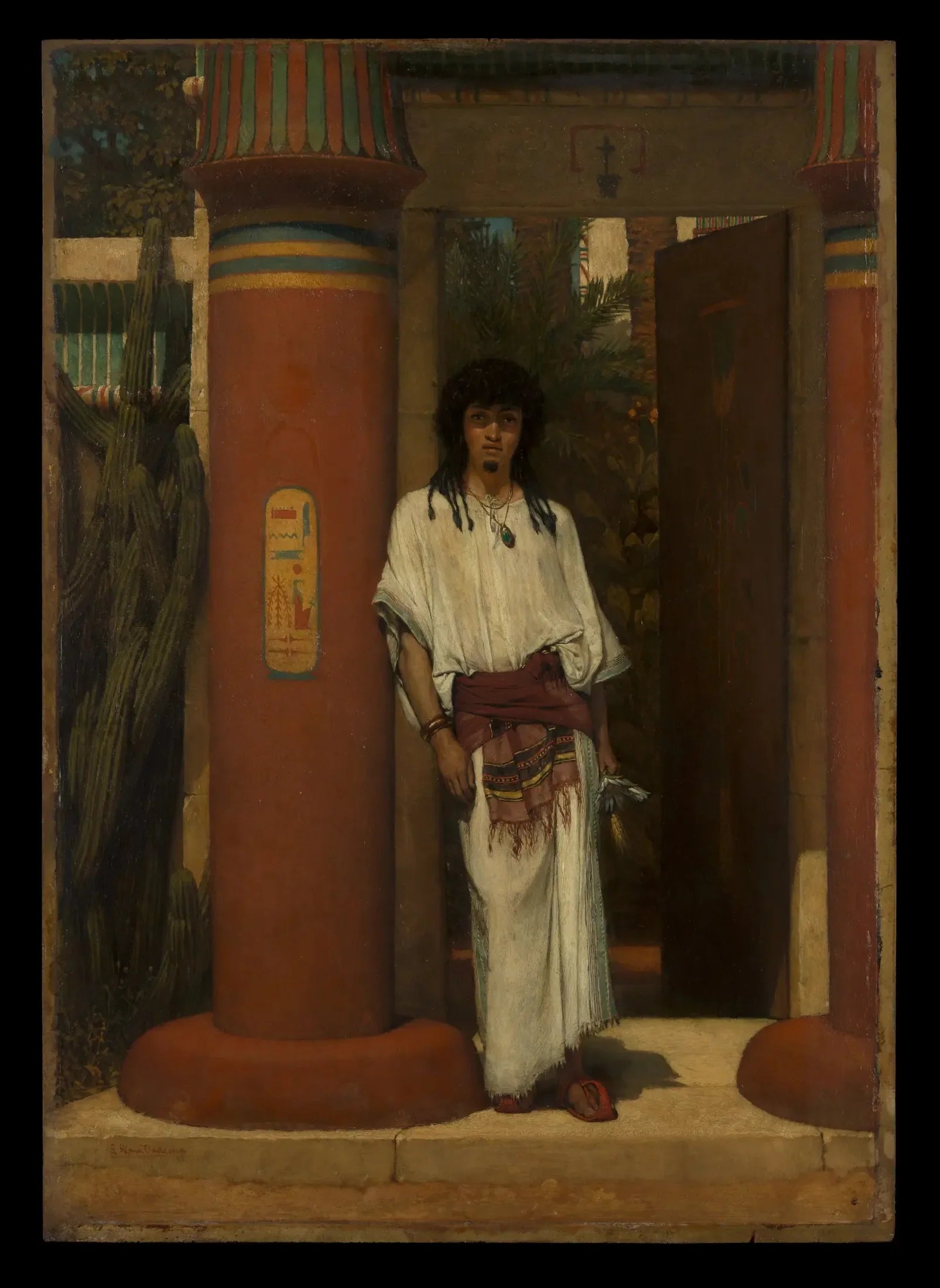 Un Égyptien dans une porte - Lawrence Alma-Tadema image 1 copie peinte à la main à l’huile