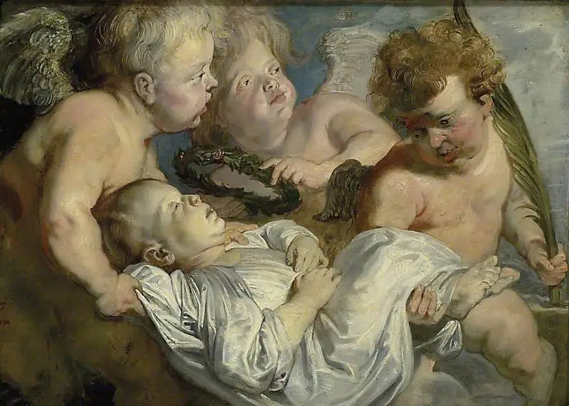 Un enfant mort porté au ciel par des anges - Peter Paul Rubens