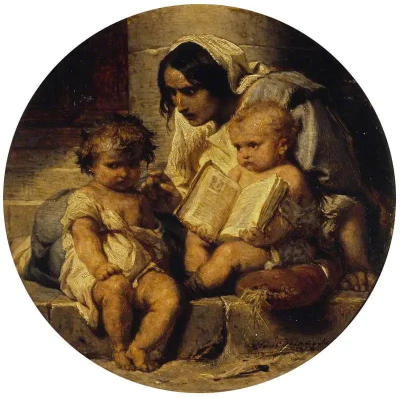 Un enfant qui apprend à lire - Paul Delaroche image 1 tableau peint à l’huile sur toile