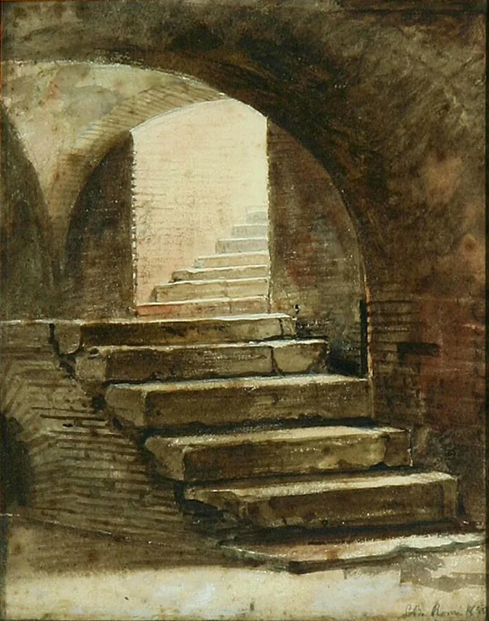 Un escalier à Rome. - Carl Heinrich Bloch image 1 reproduction réalisée par Alpha Reproduction