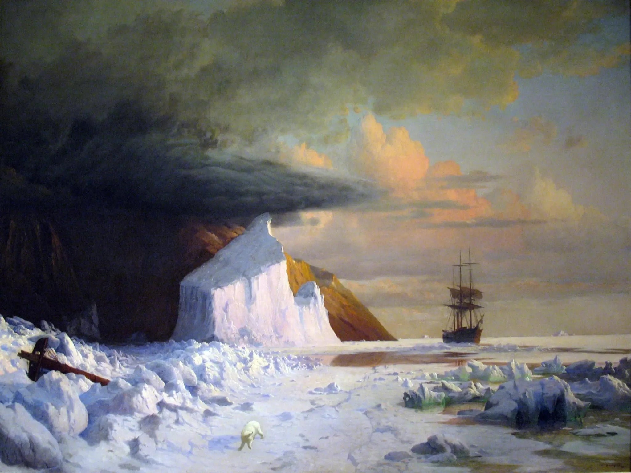 Un été arctique : perçage de la banquise dans la baie de Melville - William Bradford image 1 reproduction d’œuvre d’art à l’huile