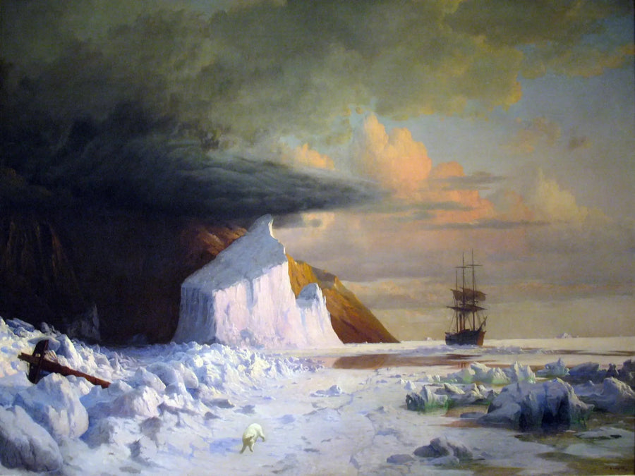 Un été arctique : perçage de la banquise dans la baie de Melville - William Bradford image 1 reproduction d’œuvre d’art à l’huile