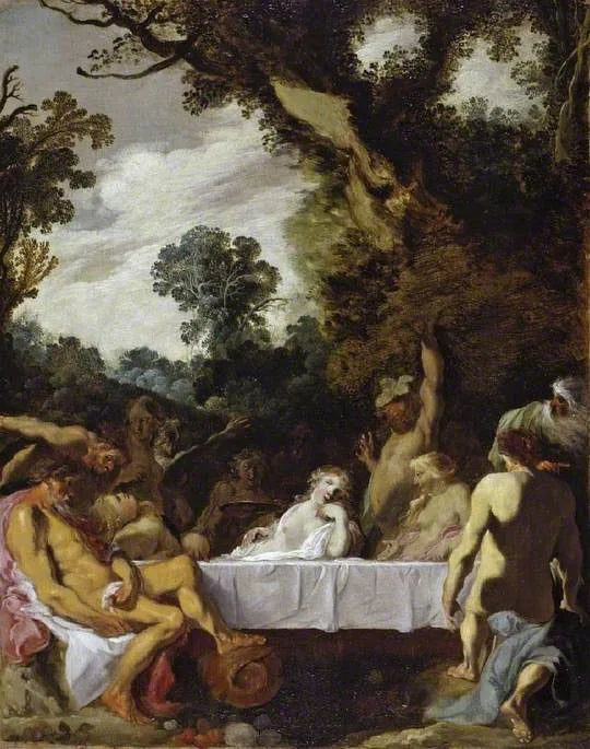 Un festin bachique - Johann Liss image 1 reproduction de peinture à l’huile