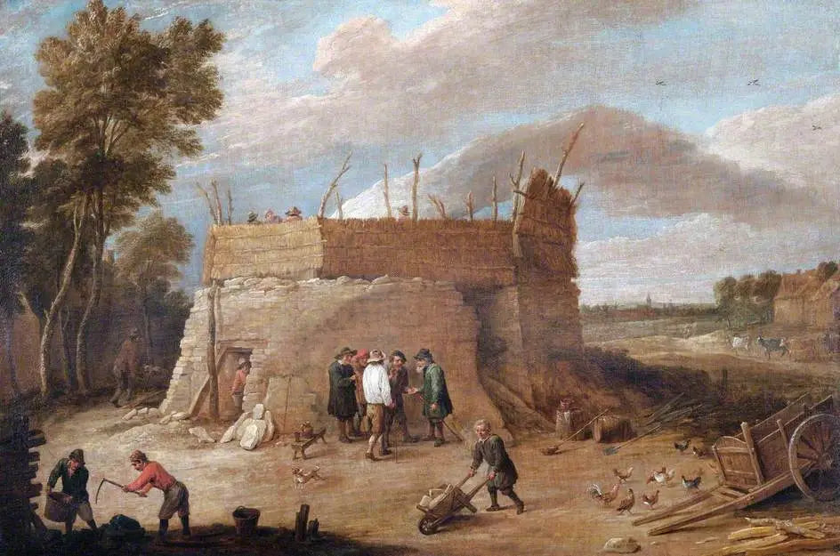 Un four à chaux avec des personnages - David Teniers le Jeune image 1 tableau peint à l’huile sur toile
