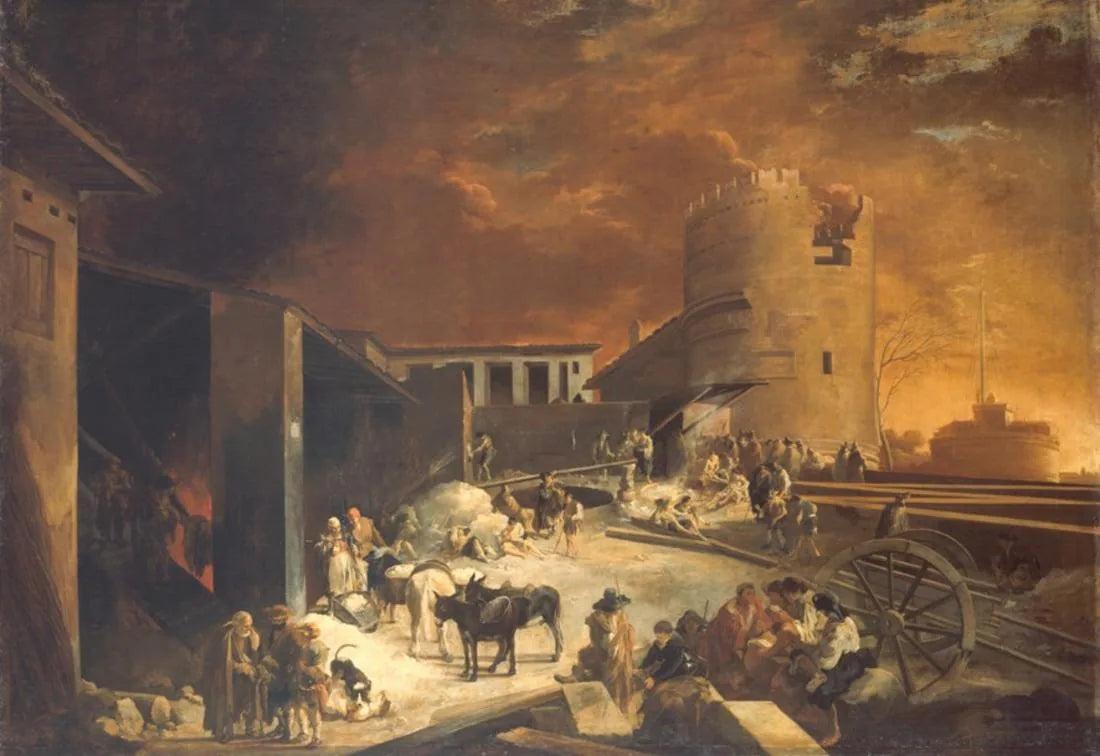 Un four à chaux romain - Sébastien Bourdon image 1 tableau peint à l’huile sur toile