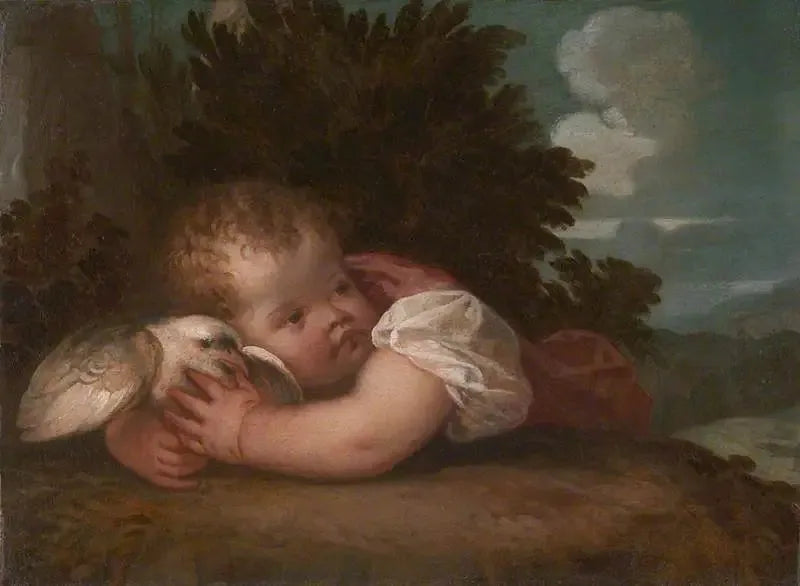 Un garçon avec un oiseau - Titian image 1 reproduction réalisée par Alpha Reproduction
