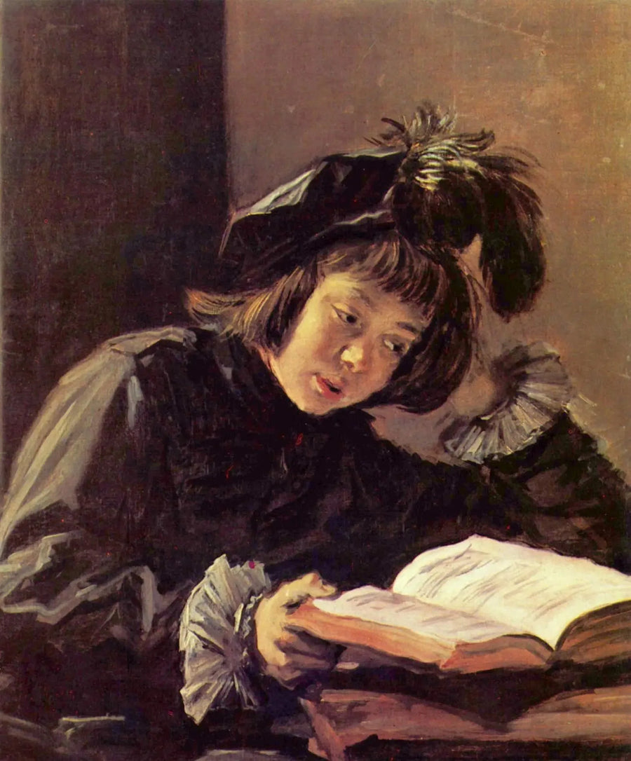 Un garçon lisant, peut-être Nicolaes Hals - Frans Hals
