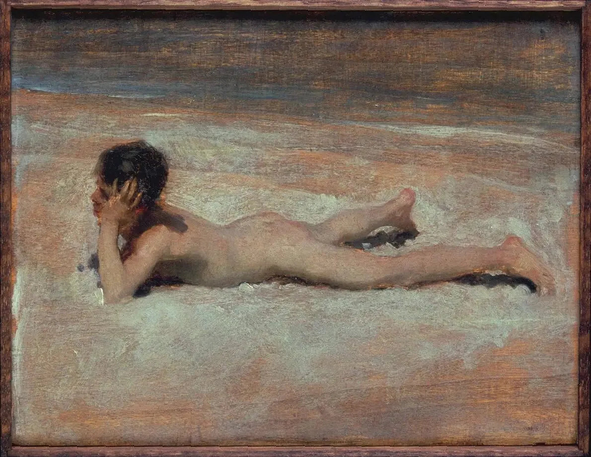 Un garçon nu sur une plage - John Singer Sargent image 1 tableau peint à l’huile sur toile