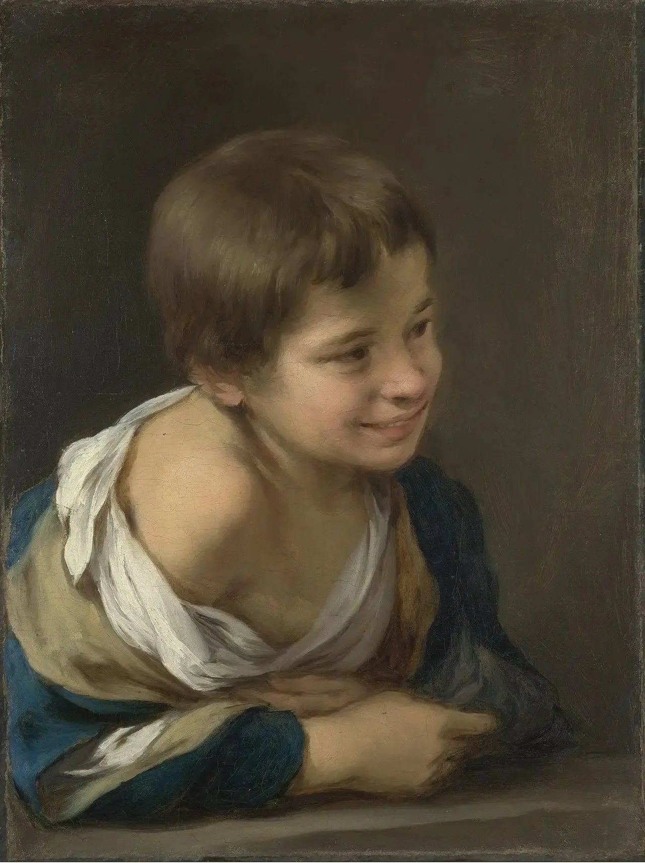 Un garçon paysan appuyé sur un rebord de fenêtre - Bartolomé Esteban Murillo image 1 reproduction artisanale de tableau