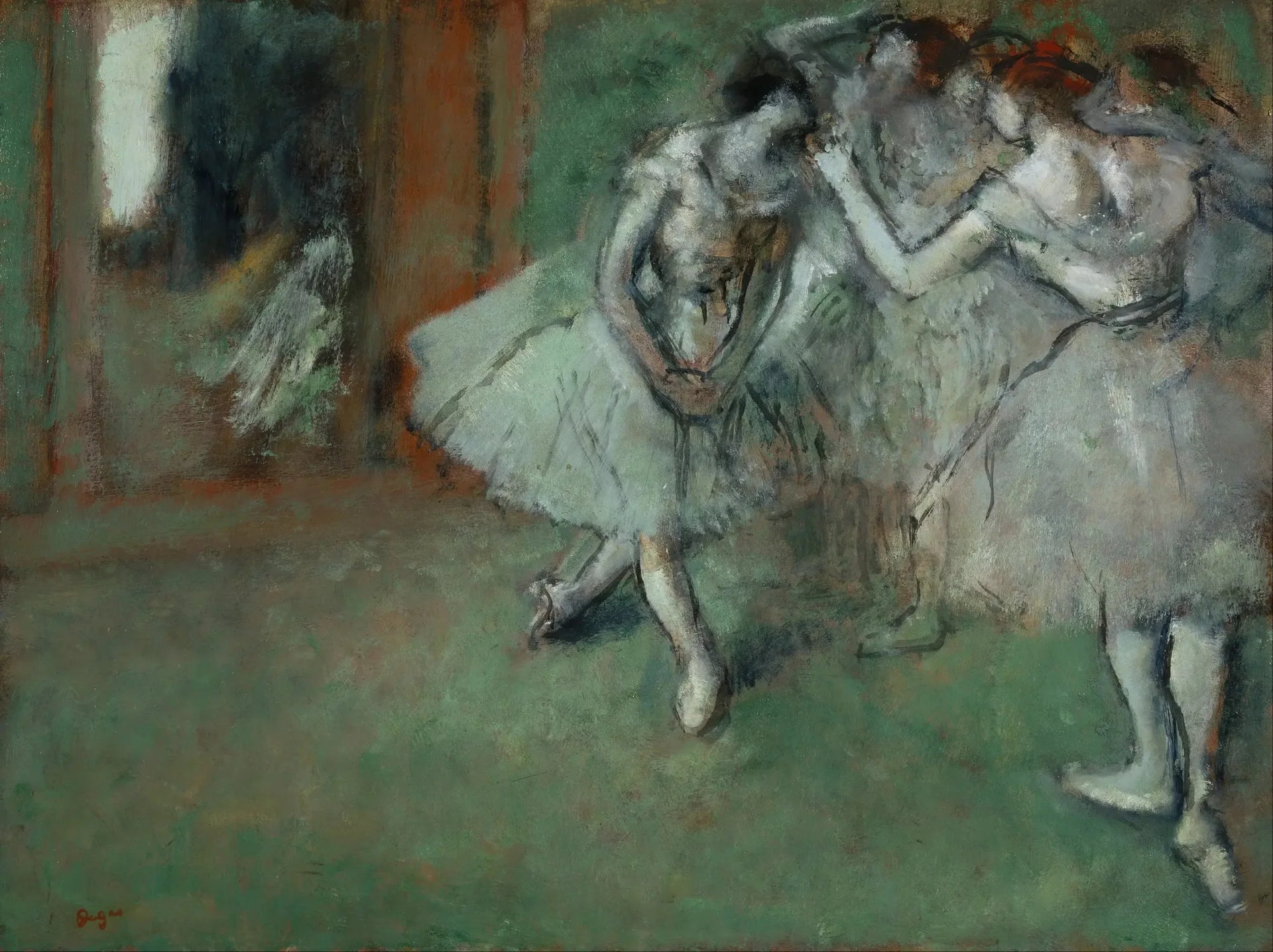 Un groupe de danseurs - Edgar Degas image 1 reproduction artisanale de tableau