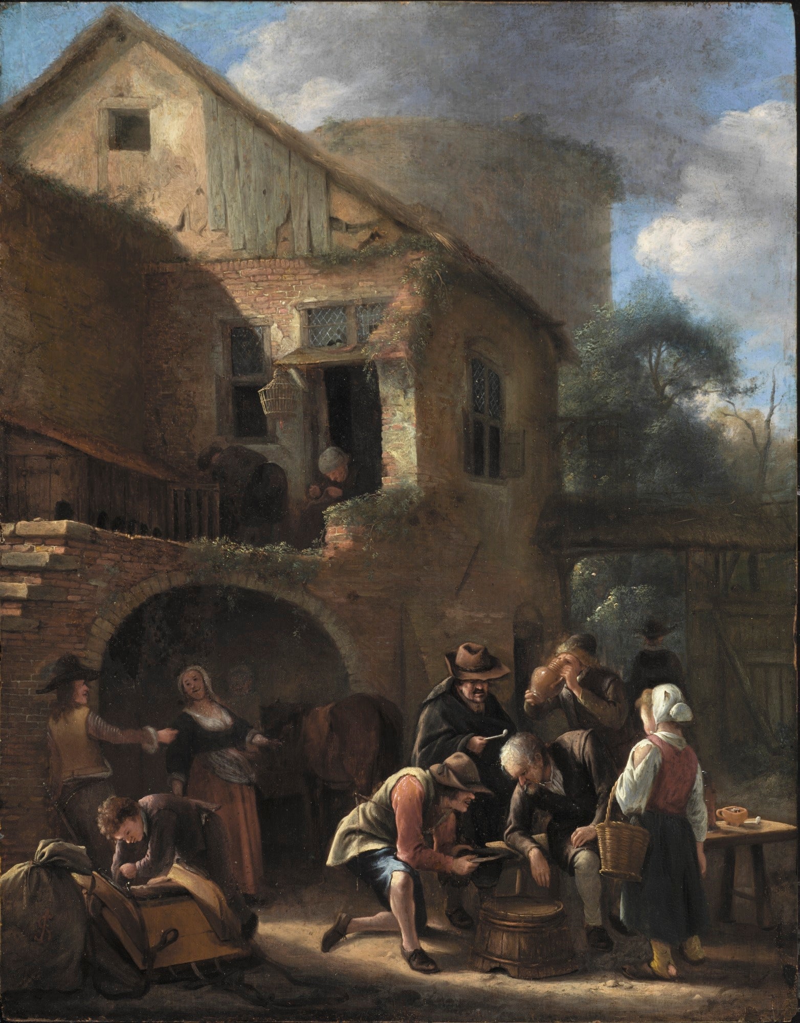 Un groupe de paysans - Jan Steen image 1 reproduction de peinture à l’huile