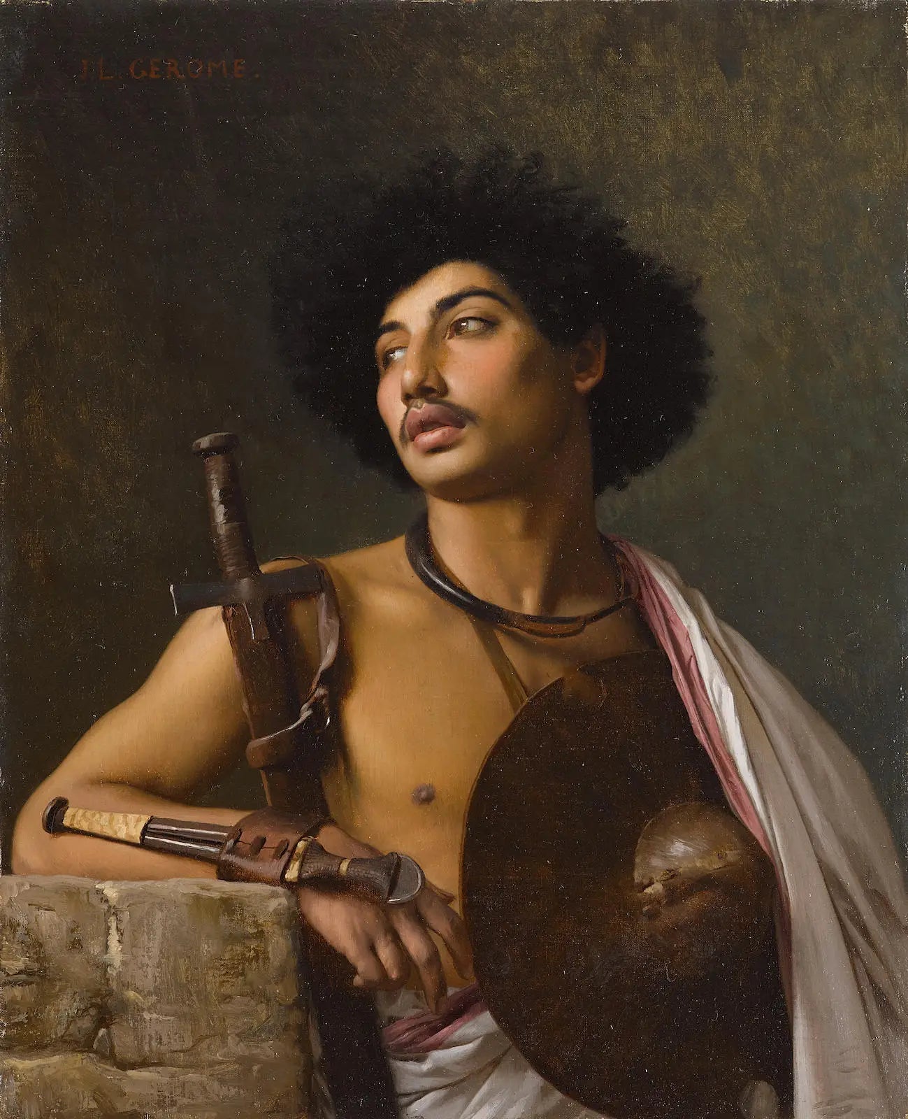 Un guerrier Bischari - Jean-Léon Gérôme image 1 copie peinte à la main à l’huile